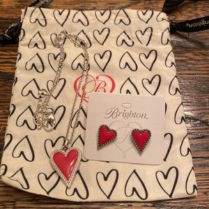 Brighton Dazzling Heart Love Necklace and Earrings